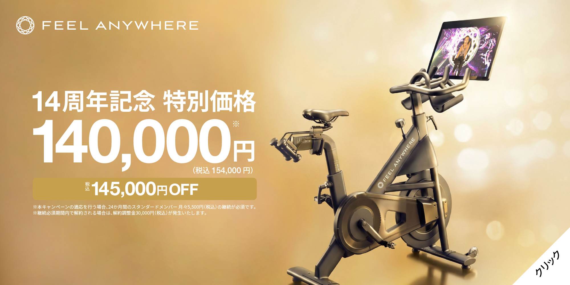 FEEL ANYWHERE 14周年記念特別価格