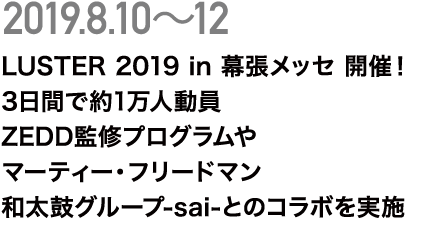 「LUSTER 2019 in 幕張メッセ」開催